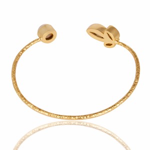 Amarillo oro de la piedra lunar del arco iris y Perla CZ elegante brazalete de latón brazalete de joyería venta al por mayor y venta al por fabricante - Product Image 3