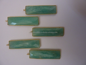 Conector de barra de amazonita de Plata de Ley 925, colgante de joyería fina chapada en oro, piedra principal de ónix, joyería de moda cristiana para fiestas - Product Image 5