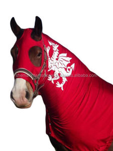 Shemax Horse Equipment Coton Produits équins d'hiver Capuche rouge équestre respirante avec dragon blanc - Product Image 3