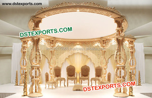 Mandaps de mariage indiens sculptés en bois, ensemble de mandaps sculptés à la main, différents modèles de mandaps en bois pour les mariages aux États-Unis et en Australie - Product Image 4