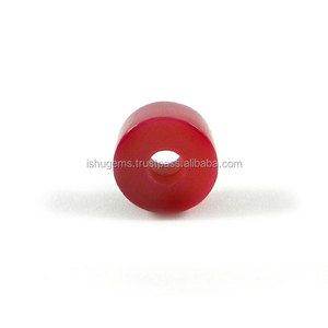 Piedra preciosa lisa de 14x8x4,5mm, de color fucsia piedra calcedonia, cuentas de agujero grande, IG0095 - Product Image 2