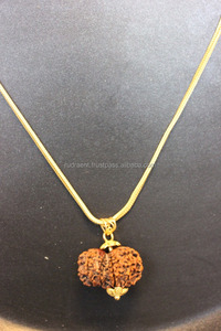 Collares con colgante de plata de ley y oro para hombre y mujer, collar con colgante de Rudraksha, gauro Shankar Rudraksha - Product Image 2