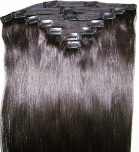 Full cuticle human remy hair clip in extensions double Weft good quality no shedding