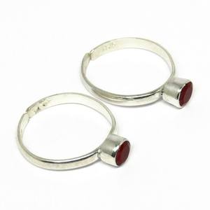 Anillo de plata de primera ley con forma redonda para mujer, sortija, plata esterlina 925, Circonia cúbica, zirconia, circonita, zirconita, circón, Color Rojo - Product Image 5