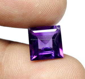 Belle forme carrée de pierre précieuse d'améthyste pour la fabrication de bijoux pierres précieuses d'améthyste à facettes en vrac gemmes d'améthyste semi-précieuses - Product Image 2