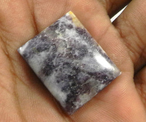 Lepidolite naturelle de 4,94 g, cabochon rectangulaire de 20x24 mm, pierre précieuse pour bijoux IG0840 - Product Image 2