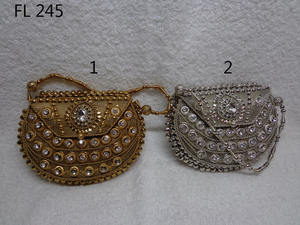 กระเป๋าคลัทช์งานปักมือดีไซน์สวยสดใส FL241 ผ้าฝ้าย/ปอกระเจา ซับในอะคริลิก สำหรับงานกลางคืน งานแต่งงาน งานปาร์ตี้ สไตล์อินเดีย - Product Image 5