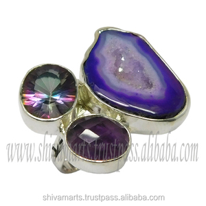 แบบโบราณ925แท้เงินสเตอร์ลิงโมราดรอซแหวนพลอยหลายชิ้นเครื่องประดับเงินแฟนซีแหวน Vermeil นิรันดร์ - Product Image 2