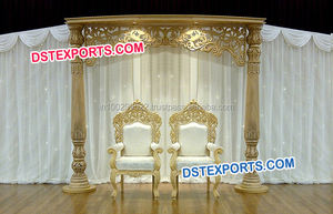 Conjunto de sofá tallado en oro para boda india, conjunto de muebles de dos plazas de diseño musulmán para boda - Product Image 2