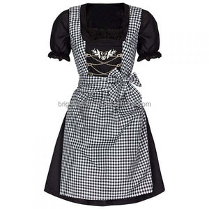 Disfraz de Dirndl Oktoberfest para mujer, traje tradicional de señora bávaro, ropa verde a cuadros para discoteca, Carnaval, Halloween, vestido de fiesta de lujo - Product Image 1