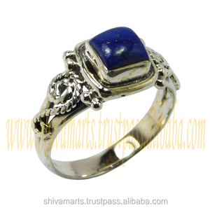 Real Lapis Gemstone Bezel Setting <b>Ring</b> 925 Sterling <b>Silver</b> Vintage Eternity Wedding & Party Jewelry for <b>Men</b> and Women - Product Image 2