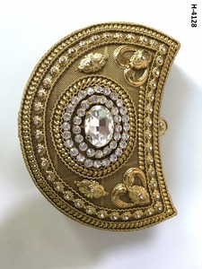 H4126 Bolsos de mano de noche de metal hechos a mano para mujer Bolso de fiesta con cuentas de oro y plata Compras en línea en India - Product Image 3