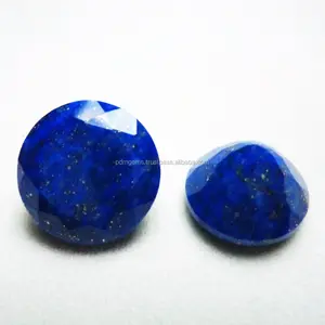 Yuvarlak mavi Lapis Loose li Faceted doğal kesim taş 8MM 9MM kalibre boyut şekli yüksek kalite toptan gevşek taş Lapis li li