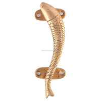 Poignée de porte artisanale en laiton doré, motif poisson traditionnel, pour cuisine, chambre, extérieur, décoration intérieure, porte principale, armoire, placard