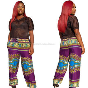 กางเกงขากว้างทรงหลวมพิมพ์ลายโบโฮสไตล์แอฟริกันสำหรับผู้หญิง,กางเกงดาชิกิสไตล์แอฟริกันผ้าฝ้าย Boho Gipsy กางเกงแอฟริกันสำหรับสวมใส่ในฤดูร้อน - Product Image 6