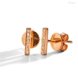 Clous de barre en diamant naturel, disponible en or jaune, 14k, Rose/jaune/blanc, livraison gratuite - Product Image 4