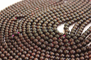 Natural Garnet Gemstone Loose Round <b>Bead</b> Strands - Product Image 3