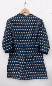 เสื้อคลุมสตรีผ้าฝ้ายพิมพ์ลายบล็อกมือ,เสื้อคอตตอนแขนสั้นพิมพ์ลายดอกไม้สำหรับสวมใส่ที่ชายหาดเสื้อผ้าผู้หญิงสำหรับฤดูใบไม้ร่วง - Product Image 3