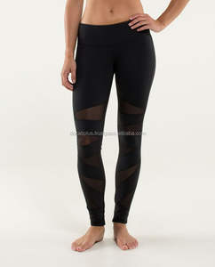 custom oem compression <b>Leggings</b> <b>with</b> breathable <b>mesh</b> panel - Product Image 1