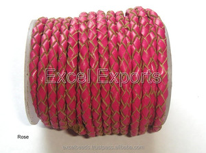 3mm 4mm 5mm <b>Braided</b> Leather Shoelaces for Jewelry Bracelets and Bags Flat and Round Features with <b>Accessory</b> Type - Product Image 6