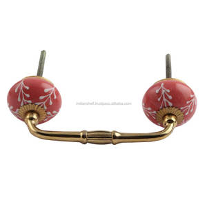 Poignées de porte de pont en céramique rouge traditionnelle, fabriquées à la main en vrac, décoration de la maison, poignées d'armoires pour la cuisine, 4 pouces, nouveau Design BH-64 - Product Image 5