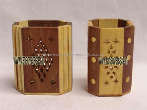 Lápiz de madera tallado a mano, soporte de papelería en dos tonos para oficina y escritorio en casa - Product Image 3