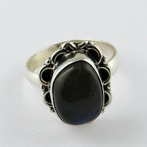 Anillos de plata de ley 925 con forma de lujo, Gema labradorita azul, joyería de plata 925 - Product Image 2