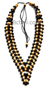 Colliers en perles bois naturelles, chokers, design unique, accessoires pour femmes style fait à la main - Product Image 3