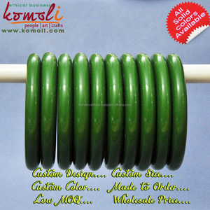 Brazalete de Resina Verde Vibrante de Talla Grande, Brazaletes Multicolores - Product Image 3