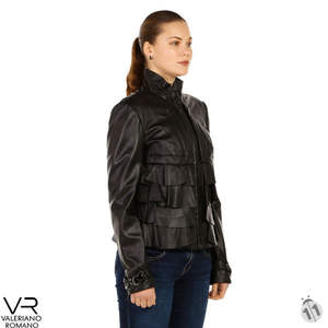 Chaqueta de mujer de moda de cuero genuino estilo Valeriano Romano 2015 para prendas y accesorios de ropa - Product Image 2