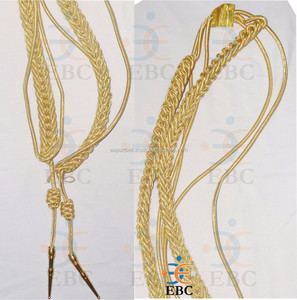 Aiguilettes et cordons uniformes en fil d'or avec pointe en métal Cordon d'épaule en or en gros pour la mode de défilé de cérémonie - Product Image 4