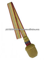 Nœuds de sabre cérémoniels en fil de bullion tricoté à la main, noir et or, accessoires d'uniforme en cuir, vente en gros, export