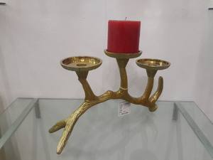 Soporte de dos brazos para pilar, dorado - Product Image 3