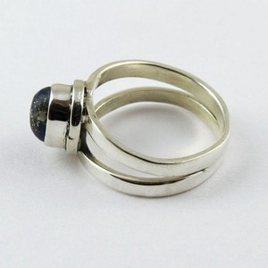 Piedra de estilo moderno Lapislázuli-anillos de plata de ley 925, venta al por mayor, Plata hecha a mano - Product Image 4
