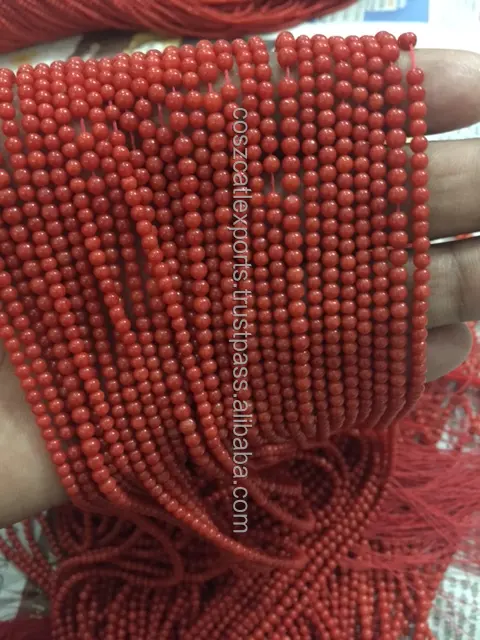 Atacado coral vermelho natural, coral miçangas em massa