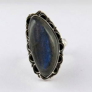 Labradorita azul-Anillo de Plata de Ley 925, tamaño-6,5, diseño único de EE. UU., joyería de plata, anillos de piedras preciosas al por mayor - Product Image 2