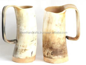 Mug en corne de vache Viking fait main, écologique, poli, naturel, tasse à bière moderne, vaisselle en gros - Product Image 4