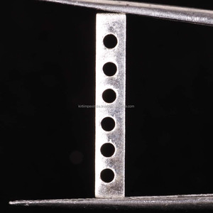 Perles en métal en vrac tendance avec connecteur à 6 trous 20.50*3MM allongé 925 en argent Sterling massif en gros perles en vrac pour bijoux - Product Image 1