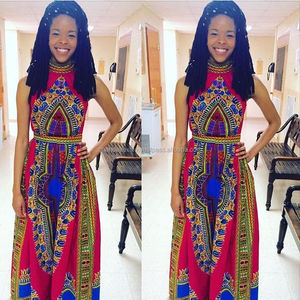 Robe Longue Kaftan Africain Sans Manches pour Femme à Imprimé Dashiki pour Soirée Décontractée Robe de Mariée Vêtements pour Femme en Coton Africain Dashiki - Product Image 3