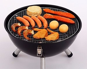 Steel and Portable Kamado <b>Grill</b> Smoker with <b>Vent</b> Holes for Heat Adjustment - Product Image 3