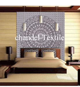 Blanc Noir Mandala Éléphant Psychédélique Tapisserie Imprimé Tenture Ethnique Art Décoratif Couverture Jeter pour La Décoration Intérieure - Product Image 3