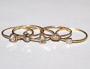 Anillo apilable de oro sólido de 18 quilates de diamante Natural de corte redondo chispeante de lujo compromiso de boda anillos de oro de dedo de diamante de forma redonda - Product Image 3