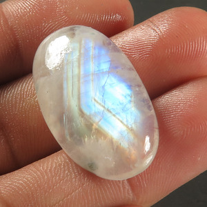 หินลูกแพร์รูปไข่รูปวงรีลายมูนสโตนสีรุ้งธรรมชาติที่ทันสมัยสำหรับการทำเครื่องประดับหินอัญมณี - Product Image 3