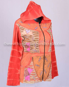 Chaqueta con capucha Bohemia hecha A mano, naranja-amarillo, CSWJ 404 A - Product Image 3