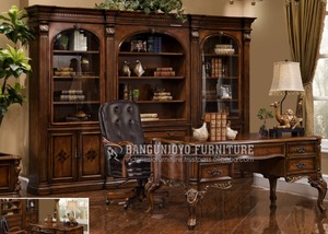 Juego de muebles de oficina clásicos de madera maciza para sala de estudio - Product Image 1