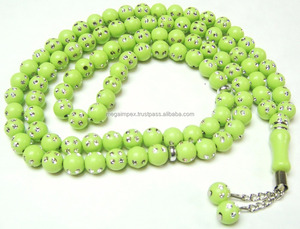 Perlas de vidrio blanco, cuentas de oración musulmanas - Product Image 2