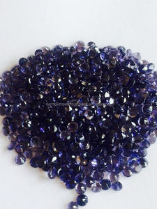Lolite Faceted <b>Beads</b> Loose Round Handmade Bulk Product <b>Blue</b> Natural Gemstone in Small Sizes - Product Image 2
