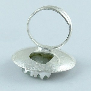 Magnifique bague en argent plaqué avec pierres brutes d'aigue-marine et de rubis Shri Ashapura Jewels ARCB1003-6, évaluation tierce - Cadeau unisexe - Product Image 5
