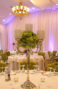 Design classique métal cristal grand 5 bras argent candélabre maison et mariage décoratif pièce maîtresse candélabre de sol - Product Image 3