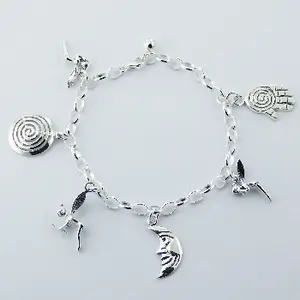 Charm Symbols of Femininity Sterling Silver Charm Bracelet Venus Symbol Women